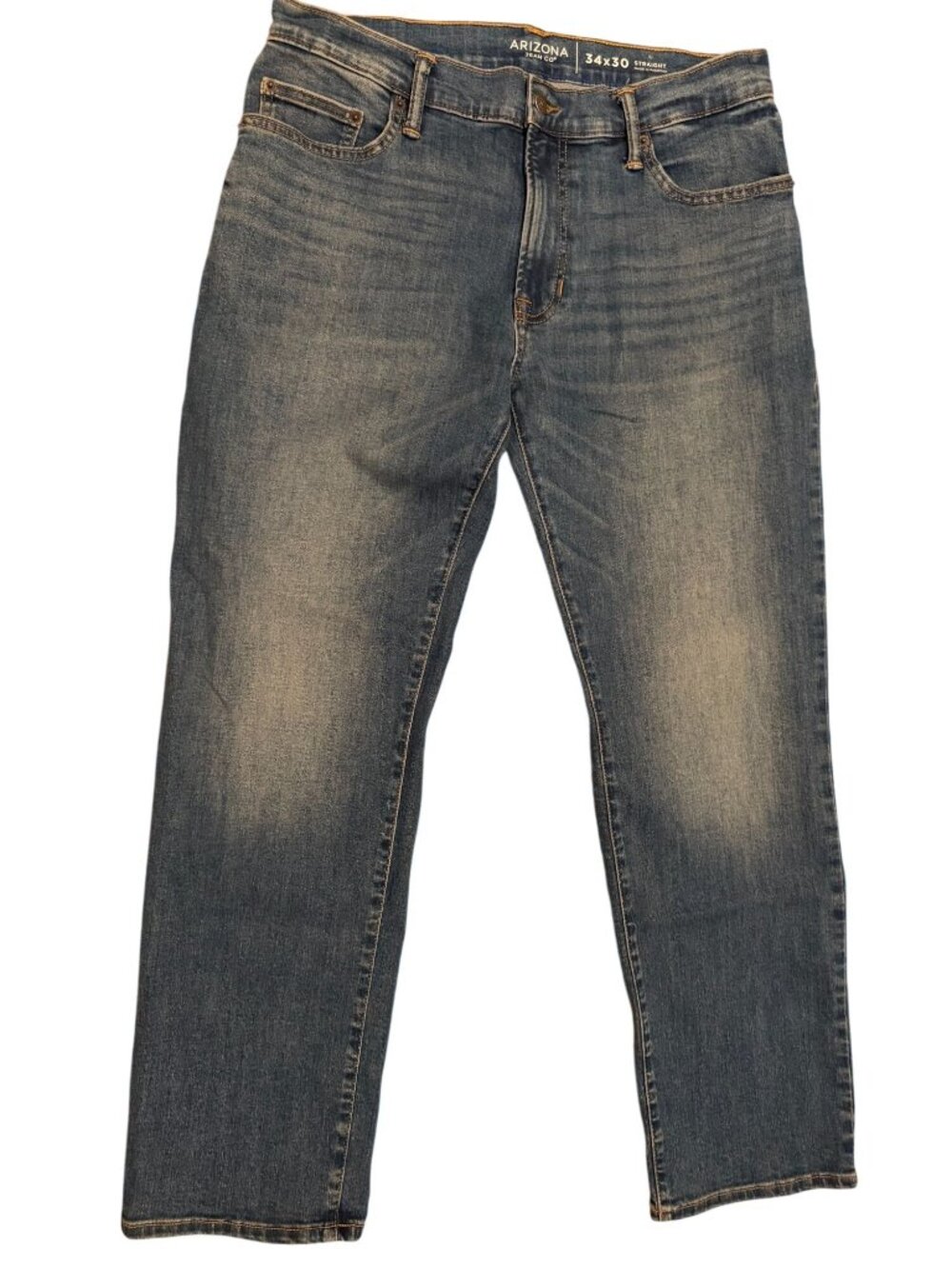 Arizona Jean Co. Mens Straight Fit Jeans 34x30 Medium Wash Denim